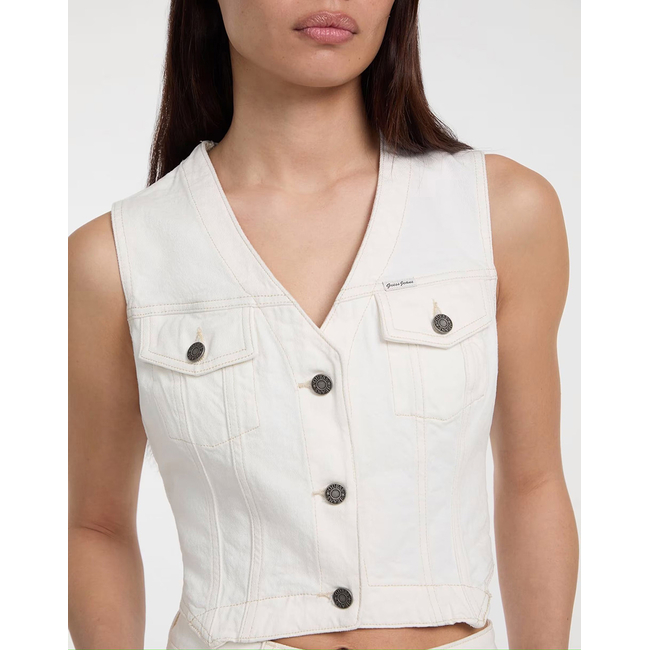 Product GUESS JEANS GJ DENIM VEST - ECO REGEN CO AGATE STR WHITE ΜΠΟΥΦΑΝ ΓΥΝΑΙΚΕΙΟ base image