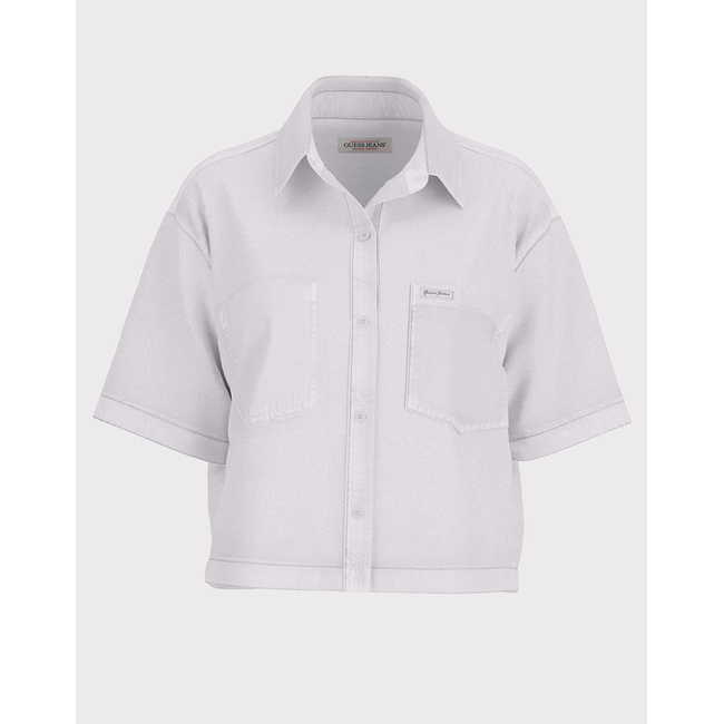 Product GUESS JEANS  GJ BOXY SS SHIRT - ECO ORG CO NATURAL RG WHITE ΠΟΥΚΑΜΙΣΟ ΓΥΝΑΙΚΕΙΟ base image