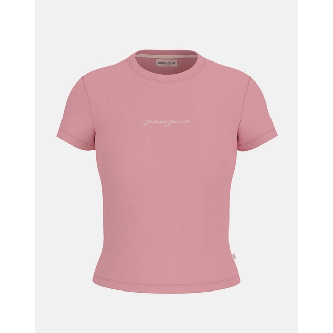 Product GUESS JEANS GJ SL CN EMBRO SLIM RIB TEE ΜΠΛΟΥΖΑ ΓΥΝΑΙΚΕΙΟ base image