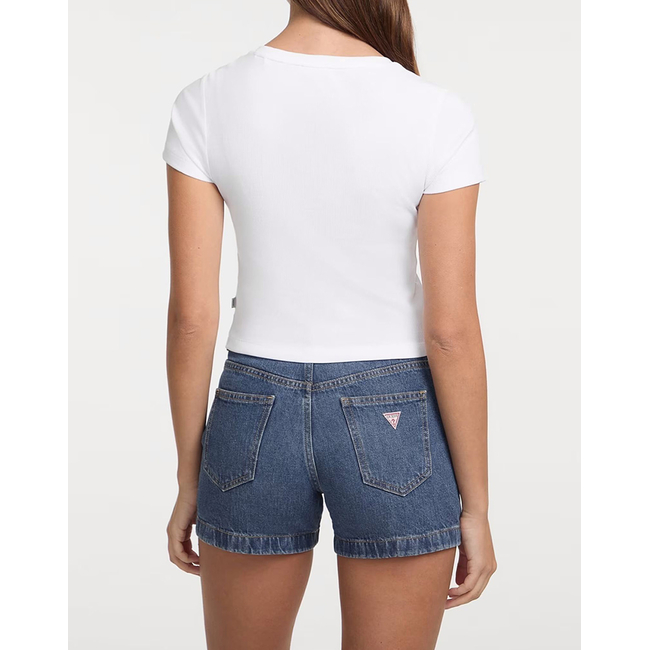 Product GUESS JEANS GJ SL CN SNAP EMBRO - ORG CO GUNNAR STR RIB 215 T-SHIRT W base image