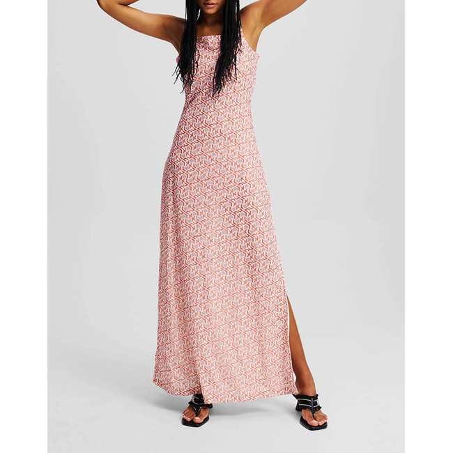 Product KARL LAGERFELD JEANS KLJ MESH MAXI DRESS AOP base image