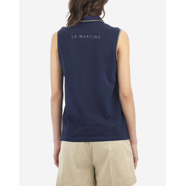 Product LA MARTINA ΜΠΛΟΥΖΑ POLO ΧΜ  WOMAN SLEEVELESS POLO PIQUET S base image