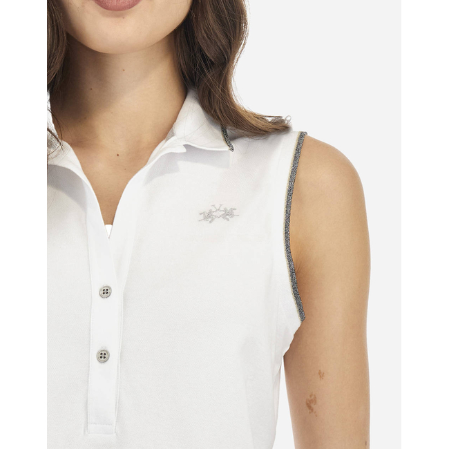 Product LA MARTINA ΜΠΛΟΥΖΑ POLO ΧΜ  WOMAN SLEEVELESS POLO PIQUET S base image