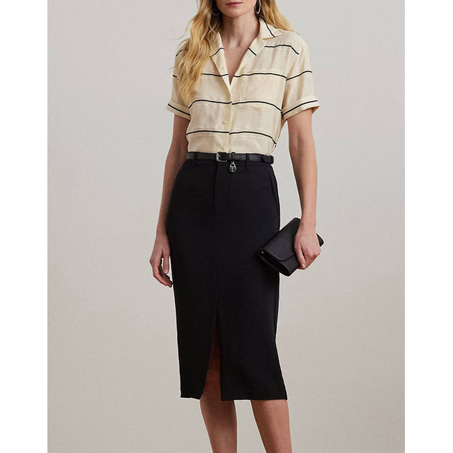 Product LAUREN RALPH LAUREN BEKKI-SHORT SLEEVE-BUTTON FRONT SHIRT base image