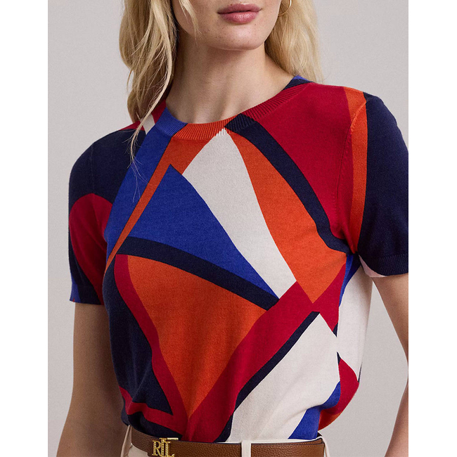 Product LAUREN RALPH LAUREN BR RAYON PLTD CTN-SS SWEATER base image