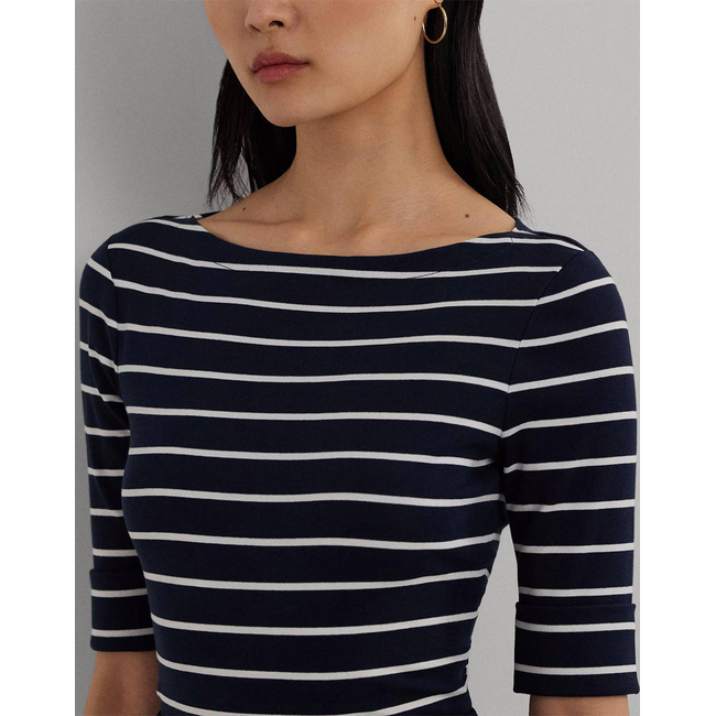 Product LAUREN RALPH LAUREN RFND STRTCH 1X1 RIB-ELB SLV BT NK TOP base image