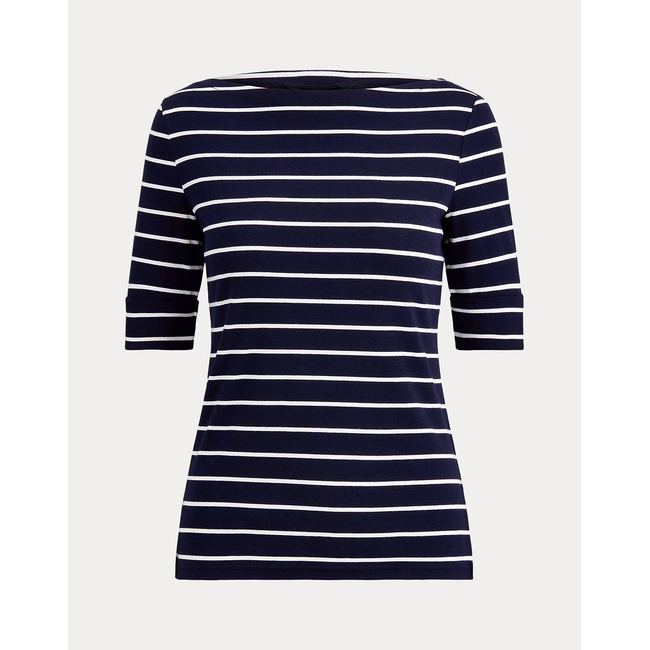 Product LAUREN RALPH LAUREN RFND STRTCH 1X1 RIB-ELB SLV BT NK TOP base image