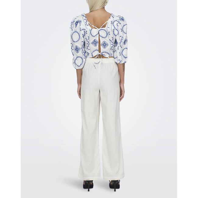Product ONLY ONLCARO MW LINEN BL PULL-UP PANT CC PNT base image