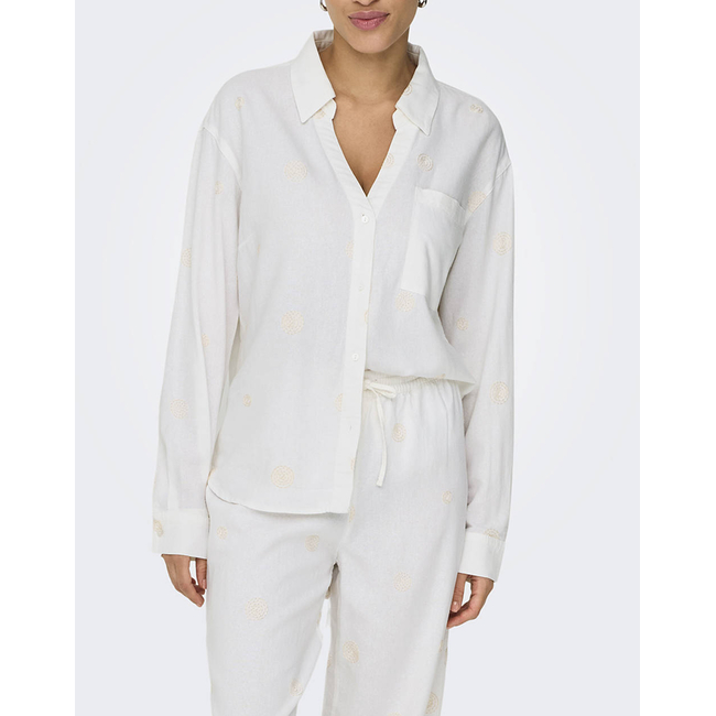 Product ONLY ONLCARO L/S LINEN BL EMB SHIRT CC PNT base image