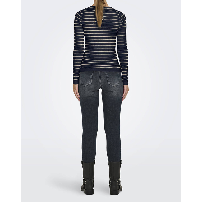 Product ONLY ONLMILA LS STRIPE BUTTON O-NECK CC KNT base image
