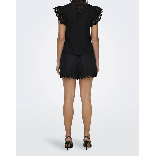 Product ONLY ONLLOU LIFE EMB S/S FRILL TOP WVN base image