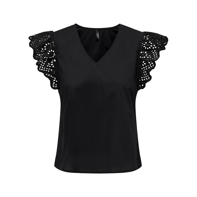 Product ONLY ONLLOU LIFE EMB S/S FRILL TOP WVN base image