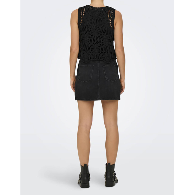 Product ONLY ONLLIZZY LIFE SL CROCHET TIE VEST KNT base image