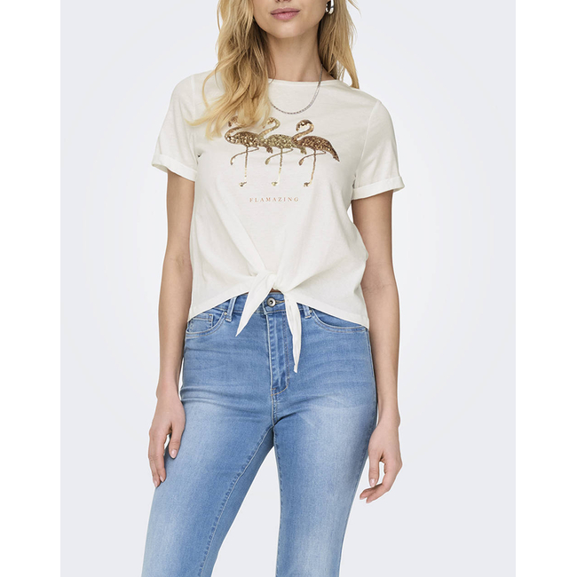 Product ONLY ONLDORA S/S KNOT FOLD-UP TOP JRS base image