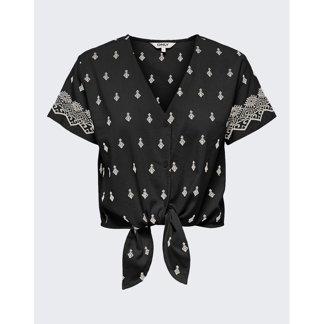 Product ONLY ONLSIESTA WILLA EMB SS KNOT BUT TOP WVN base image