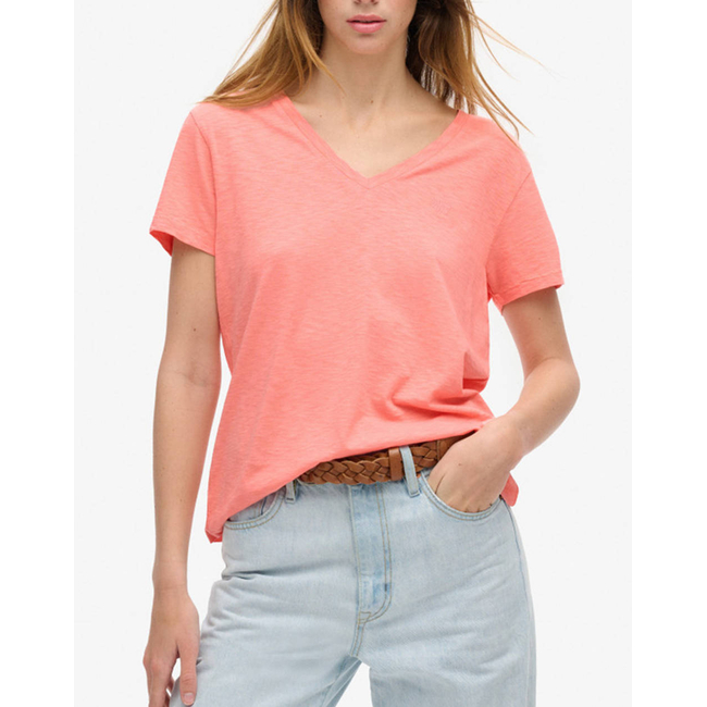 Product SUPERDRY D1 STUD STUDIOS SLUB EMB VEE TEE WOMEN'S T-SHIRT base image