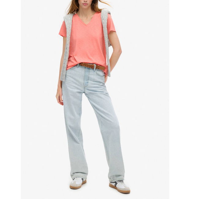 Product SUPERDRY D1 STUD STUDIOS SLUB EMB VEE TEE WOMEN'S T-SHIRT base image