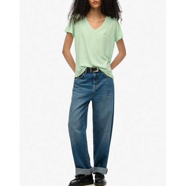 Product SUPERDRY D1 STUD STUDIOS SLUB EMB VEE TEE WOMEN'S T-SHIRT base image
