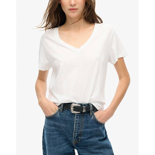 Product SUPERDRY D1 STUD STUDIOS SLUB EMB VEE TEE WOMEN'S T-SHIRT base image