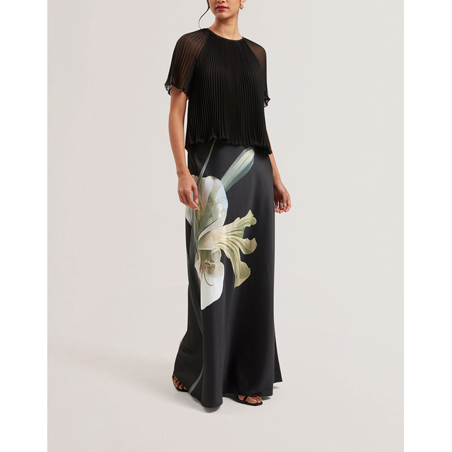 Product TED BAKER ZIONNA Satin Printed Maxi Skirt base image