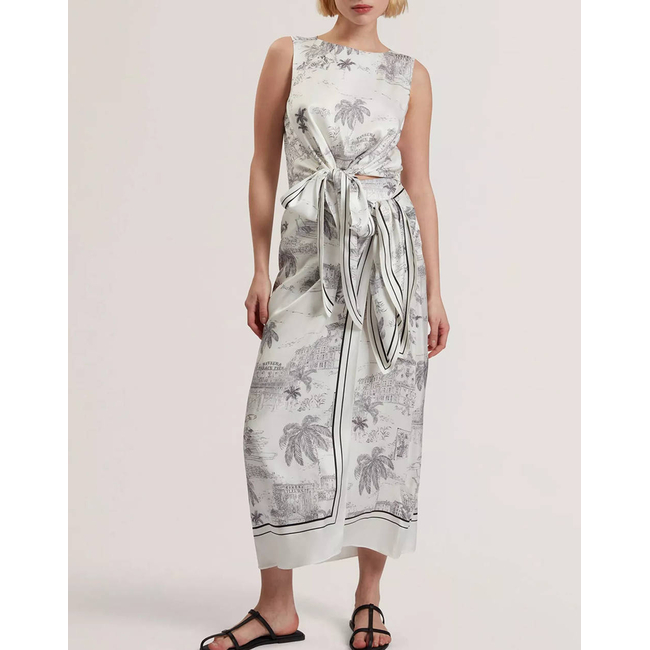 Product TED BAKER MELVA Knot Detail Wrap Over Midi Skirt base image