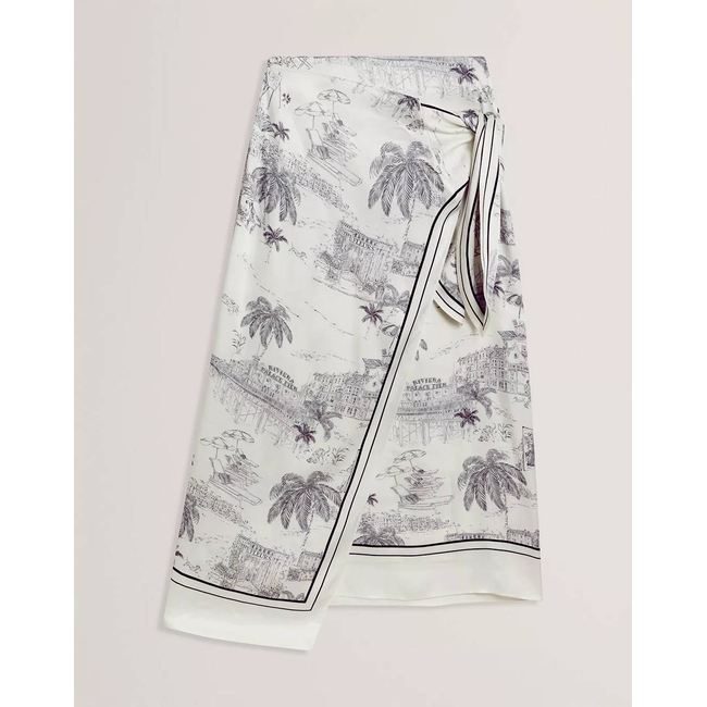 Product TED BAKER MELVA Knot Detail Wrap Over Midi Skirt base image