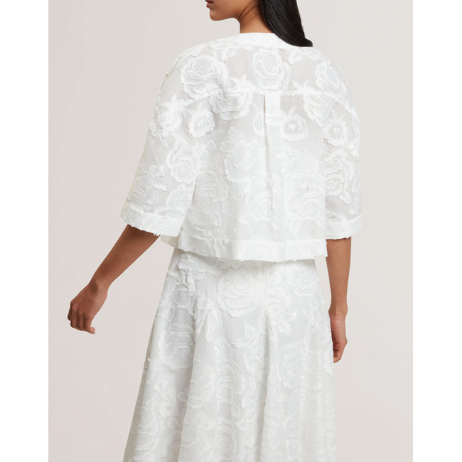 Product TED BAKER FAELA Collarless boxy fit cropped shirt base image