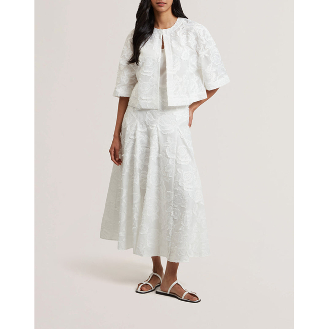 Product TED BAKER FAELA Collarless boxy fit cropped shirt base image