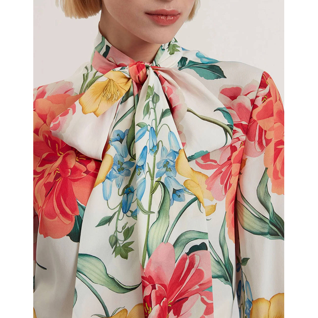 Product TED BAKER LUUSILE Scarf Detail Printed Long Sleeve Blouse base image