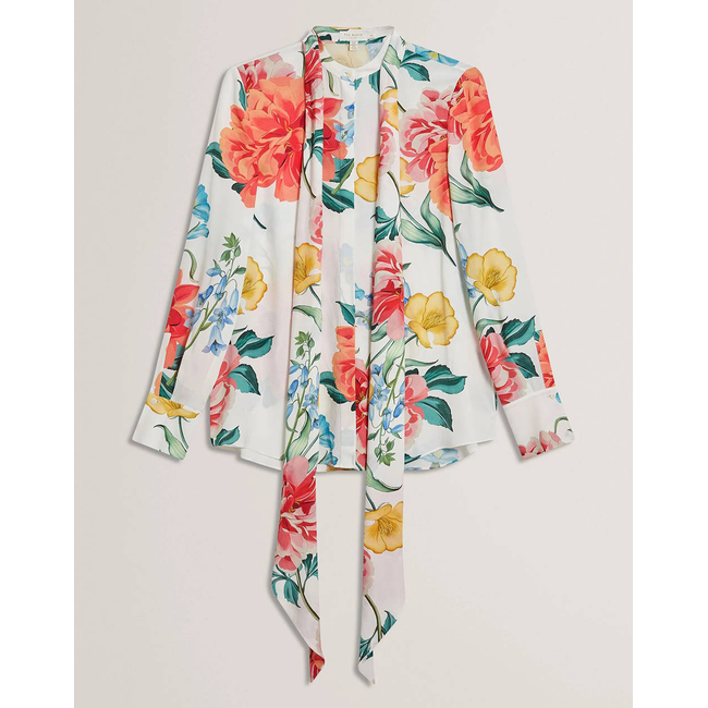 Product TED BAKER LUUSILE Scarf Detail Printed Long Sleeve Blouse base image