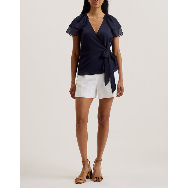 Product TED BAKER NOBORA Short Sleeve with Frill Detail Wrap Top base image