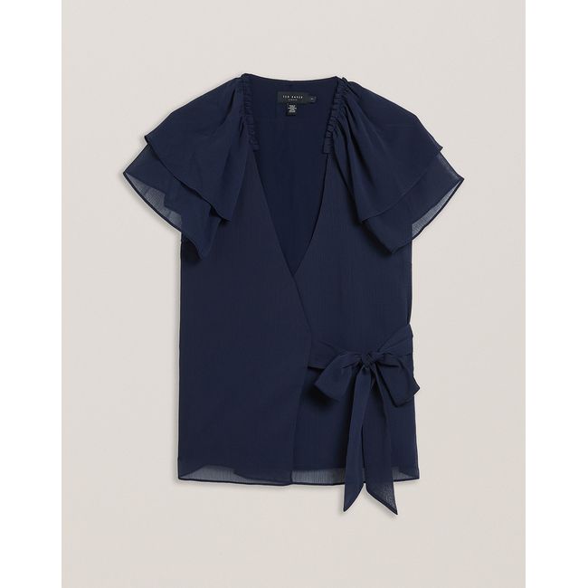 Product TED BAKER NOBORA Short Sleeve with Frill Detail Wrap Top base image