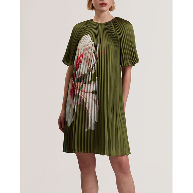 Product TED BAKER VINLAA Short Sleeve Pleated Mini Dress base image