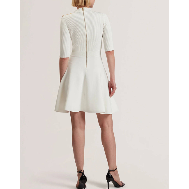 Product TED BAKER LILANO Ribbed Knit Button Detail Skater Dress base image