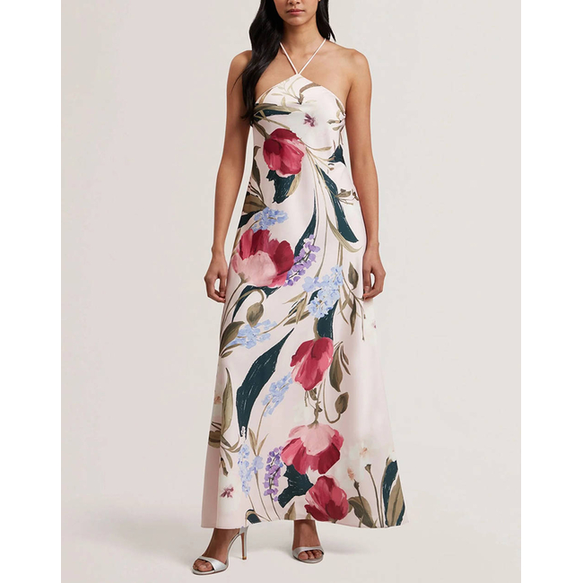 Product TED BAKER ALMARIA Halter Neck Bias Cut Maxi Dress base image