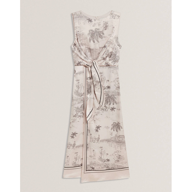 Product TED BAKER MARRONA Knot Detail Wrap Over Midi Dress base image