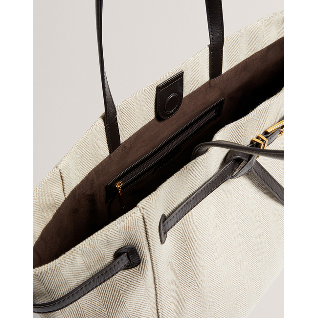 Product TED BAKER TAFANIE Belted Herringbone Canvas Large Tote Bag base image