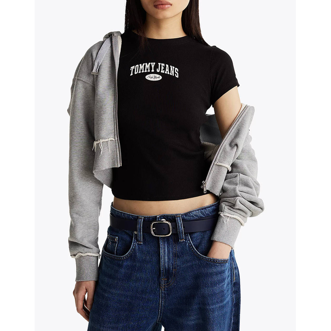 Product TOMMY JEANS TJW SLIM VARSITY RIB TEE EXT base image