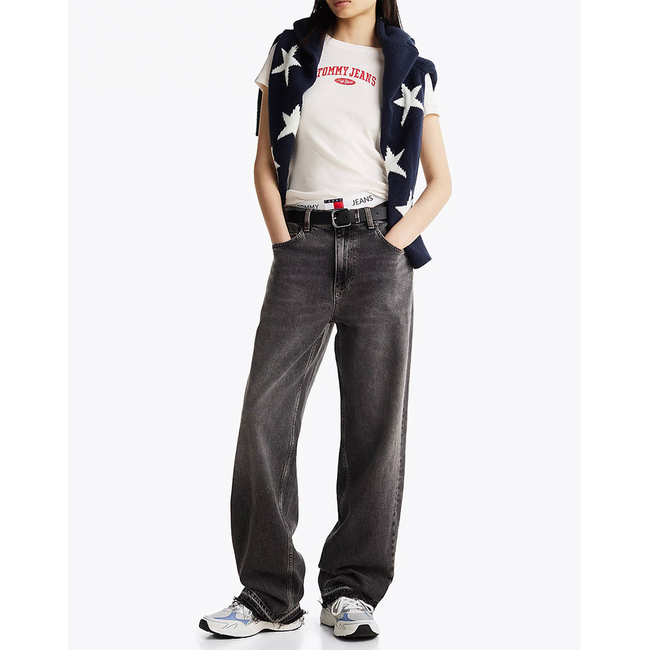 Product TOMMY JEANS TJW SLIM VARSITY RIB TEE EXT base image