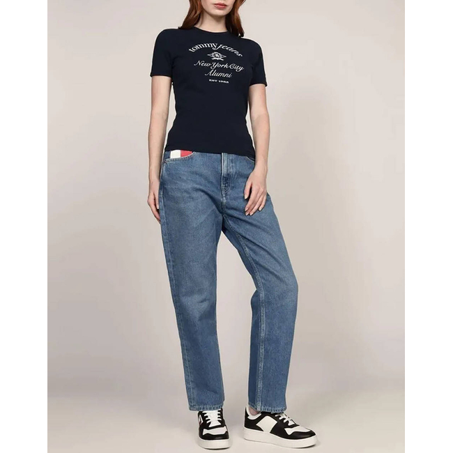 Product TOMMY JEANS TJW SLIM CREST NYC RINGER TEE base image
