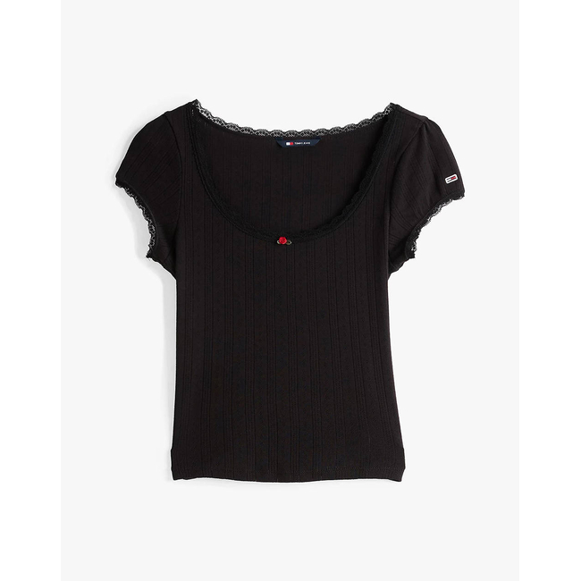 Product TOMMY JEANS TJW SLIM SH POINTELLE SS TEE EXT base image