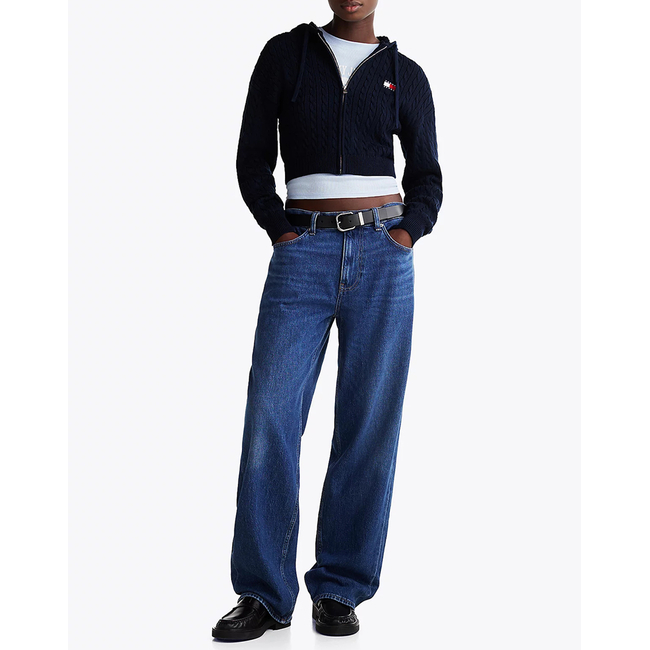 Product TOMMY JEANS TJW BADGE CABL HOOD CARDIGAN EXT base image