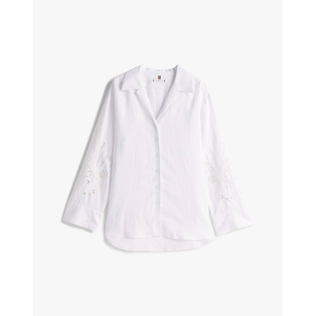 Product TOMMY HILFIGER BRODERIE ANGLAISE LINEN SHIRT base image