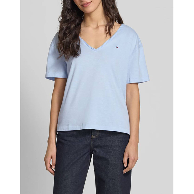 Product TOMMY HILFIGER SLUB CROP V-NK SS base image