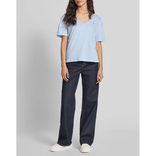 Product TOMMY HILFIGER SLUB CROP V-NK SS base image