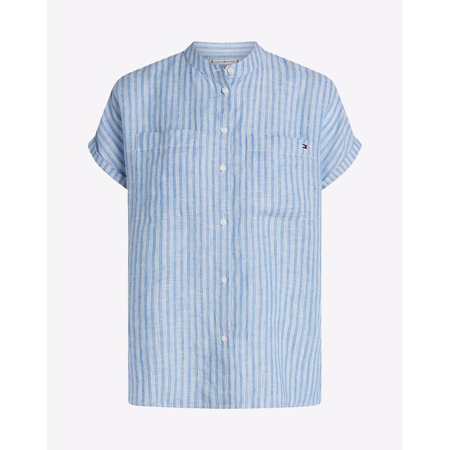 Product TOMMY HILFIGER ESS LINEN COLLARLESS S/S BLOUSE base image