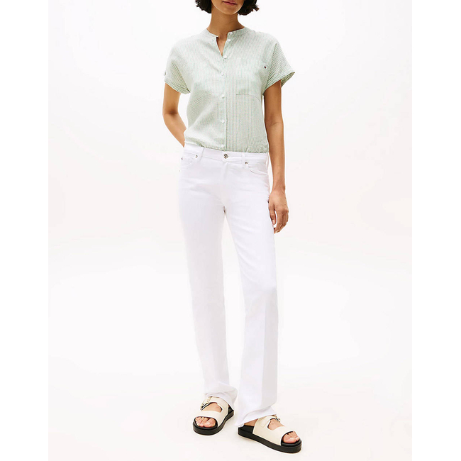 Product TOMMY HILFIGER ESS LINEN COLLARLESS S/S BLOUSE base image