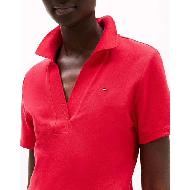 Product TOMMY HILFIGER SLIM OPEN NK POLO DRESS SS base image