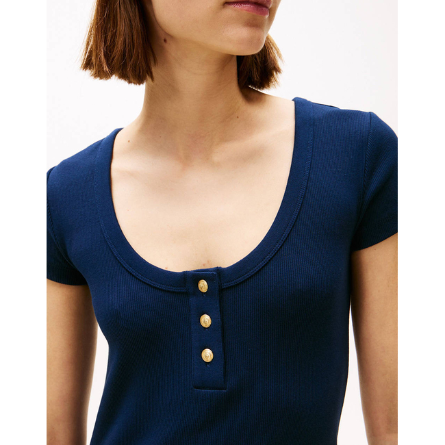 Product TOMMY HILFIGER SLIM HENLEY GOLD BTN DRESS base image