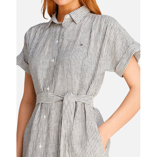 Product TOMMY HILFIGER ESS LINEN S/S MIDI SHIRT DRESS base image